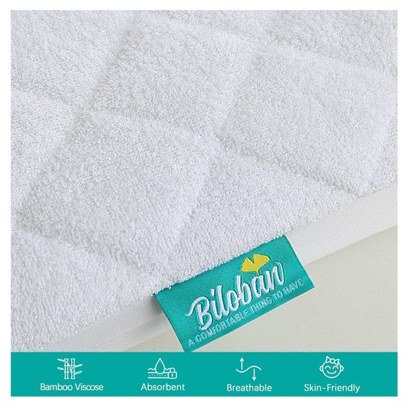BILOBAN Waterproof Bassinet Mattress Protector Set of 2 - Picture 3 of 6